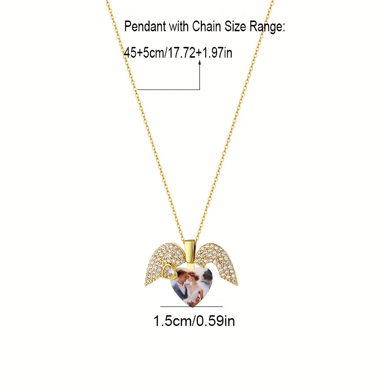Custom Photo Heart-Shaped Box Pendant Necklace for Women